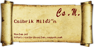 Csibrik Milán névjegykártya