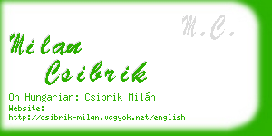 milan csibrik business card